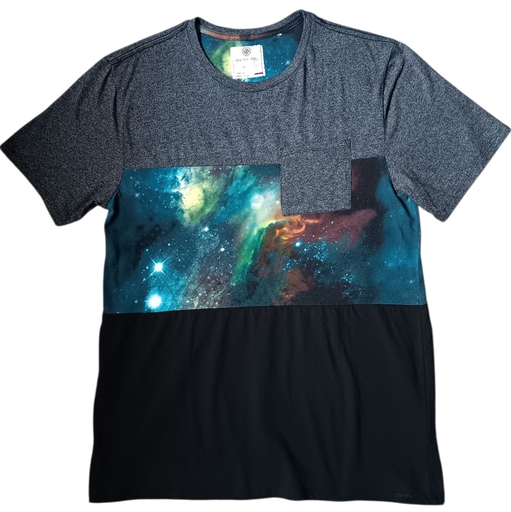 On the Byas Cosmic Print Tee - Gray and Black